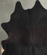 Solid Black XX-Large Brazilian Cowhide Rug 8'7"H x 7'4"W #A53942 by Hudson Hides