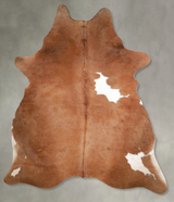 Brown and White Regular X-Large Brazilian Cowhide Rug 7'10"H x 6'3"W #A53952 by Hudson Hides
