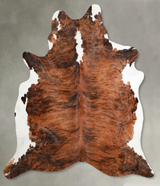 Medium Brindle XX-Large Brazilian Cowhide Rug 7'7"H x 7'0"W #A53958 by Hudson Hides