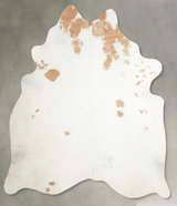 Beige and White X-Large Brazilian Cowhide Rug 6'6"H x 6'4"W #A53967 by Hudson Hides