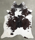 Chocolate and White X-Large Brazilian Cowhide Rug 7'2"H x 6'5"W #A53975 by Hudson Hides
