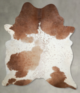 Brown and White X-Large Brazilian Cowhide Rug 7'7"H x 6'1"W #A53986 by Hudson Hides