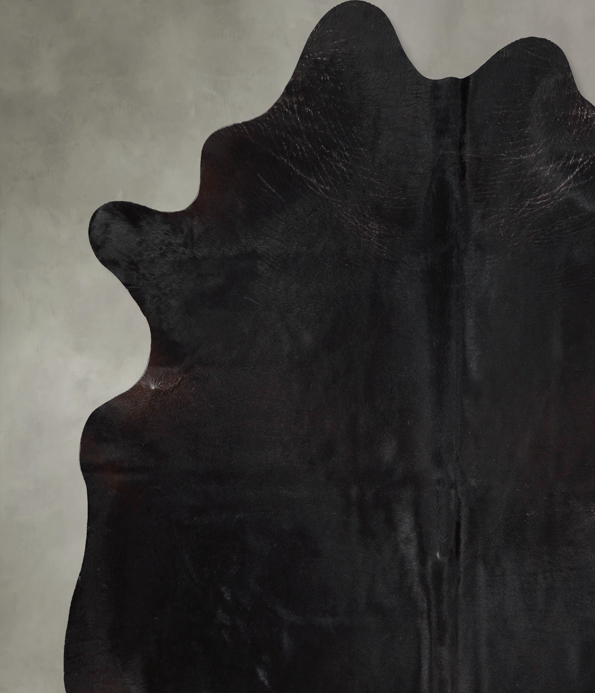 Solid Black X-Large Brazilian Cowhide Rug 7'2"H x 6'7"W #A53988 by Hudson Hides