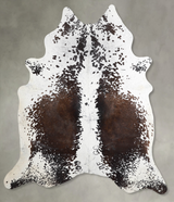 Chocolate and White X-Large Brazilian Cowhide Rug 7'4"H x 6'3"W #A53990 by Hudson Hides