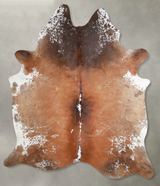 Salt and Pepper Brown XX-Large Brazilian Cowhide Rug 8'3"H x 6'7"W #A53992 by Hudson Hides
