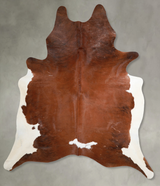 Brown and White Regular XX-Large Brazilian Cowhide Rug 8'3"H x 6'9"W #A53996 by Hudson Hides