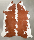 Brown and White X-Large Brazilian Cowhide Rug 7'6"H x 6'2"W #A54000 by Hudson Hides