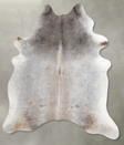 Grey with Beige X-Large Brazilian Cowhide Rug 7'5"H x 6'4"W #A54004 by Hudson Hides