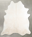 Ivory with Beige X-Large Brazilian Cowhide Rug 7'0"H x 6'3"W #A54005 by Hudson Hides