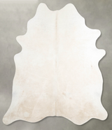 Ivory with Beige X-Large Brazilian Cowhide Rug 7'0"H x 6'3"W #A54005 by Hudson Hides