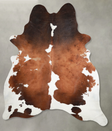 Chocolate and White XX-Large Brazilian Cowhide Rug 8'5"H x 6'9"W #A54006 by Hudson Hides