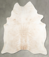 Ivory with Beige X-Large Brazilian Cowhide Rug 7'7"H x 6'6"W #A54008 by Hudson Hides
