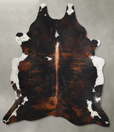 Tricolor XX-Large Brazilian Cowhide Rug 8'2"H x 7'3"W #A54019 by Hudson Hides