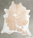 Beige and White XX-Large Brazilian Cowhide Rug 8'3"H x 7'7"W #A54020 by Hudson Hides