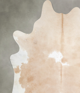 Beige and White XX-Large Brazilian Cowhide Rug 8'3"H x 7'7"W #A54020 by Hudson Hides