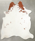 Brown and White Regular X-Large Brazilian Cowhide Rug 6'11"H x 6'3"W #A54033 by Hudson Hides