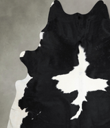 Black and White XX-Large Brazilian Cowhide Rug 8'1"H x 7'0"W #A54038 by Hudson Hides