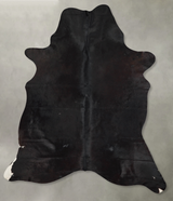 Solid Black X-Large Brazilian Cowhide Rug 8'0"H x 6'0"W #A54061 by Hudson Hides