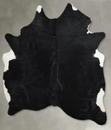 Solid Black XX-Large Brazilian Cowhide Rug 7'11"H x 6'7"W #A54068 by Hudson Hides
