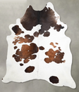 Chocolate and White XX-Large Brazilian Cowhide Rug 8'4"H x 7'1"W #A54075 by Hudson Hides
