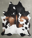 Chocolate and White XX-Large Brazilian Cowhide Rug 8'0"H x 6'7"W #A54084 by Hudson Hides