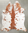 Brown and White XX-Large Brazilian Cowhide Rug 7'8"H x 6'7"W #A54087 by Hudson Hides