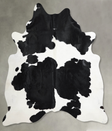 Black and White X-Large Brazilian Cowhide Rug 7'1"H x 6'6"W #A54095 by Hudson Hides