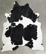 Black and White X-Large Brazilian Cowhide Rug 7'1"H x 6'6"W #A54095 by Hudson Hides