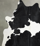 Black and White X-Large Brazilian Cowhide Rug 7'1"H x 6'6"W #A54095 by Hudson Hides