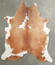 Brown and White X-Large Brazilian Cowhide Rug 7'5"H x 6'2"W #A54115 by Hudson Hides