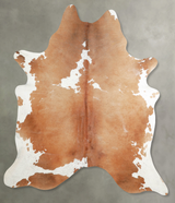 Brown and White X-Large Brazilian Cowhide Rug 7'5"H x 6'2"W #A54115 by Hudson Hides