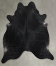 Solid Black XX-Large Brazilian Cowhide Rug 7'8"H x 7'2"W #A54117 by Hudson Hides