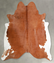 Brown and White Regular X-Large Brazilian Cowhide Rug 6'9"H x 6'7"W #A54120 by Hudson Hides
