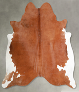 Brown and White Regular X-Large Brazilian Cowhide Rug 6'9"H x 6'7"W #A54120 by Hudson Hides