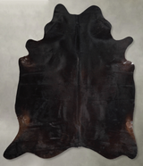 Solid Black X-Large Brazilian Cowhide Rug 7'0"H x 6'4"W #A54131 by Hudson Hides