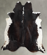 Chocolate and White XX-Large Brazilian Cowhide Rug 7'9"H x 7'4"W #A54133 by Hudson Hides