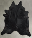 Solid Black XX-Large Brazilian Cowhide Rug 7'11"H x 6'11"W #A54146 by Hudson Hides