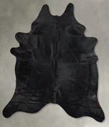 Solid Black XX-Large Brazilian Cowhide Rug 7'11"H x 6'11"W #A54146 by Hudson Hides