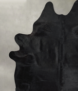 Solid Black XX-Large Brazilian Cowhide Rug 7'11"H x 6'11"W #A54146 by Hudson Hides