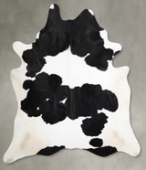 Black and White XX-Large Brazilian Cowhide Rug 7'9"H x 6'10"W #A54153 by Hudson Hides