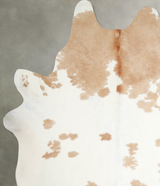 Beige and White XX-Large Brazilian Cowhide Rug 8'9"H x 7'1"W #A54156 by Hudson Hides