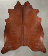 Solid Brown X-Large Brazilian Cowhide Rug 6'10"H x 6'9"W #A54163 by Hudson Hides