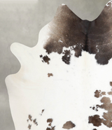 Chocolate and White X-Large Brazilian Cowhide Rug 6'9"H x 6'1"W #A54171 by Hudson Hides