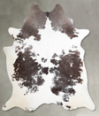 Chocolate and White X-Large Brazilian Cowhide Rug 7'1"H x 6'4"W #A54173 by Hudson Hides