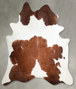 Brown and White XX-Large Brazilian Cowhide Rug 7'7"H x 6'11"W #A54187 by Hudson Hides