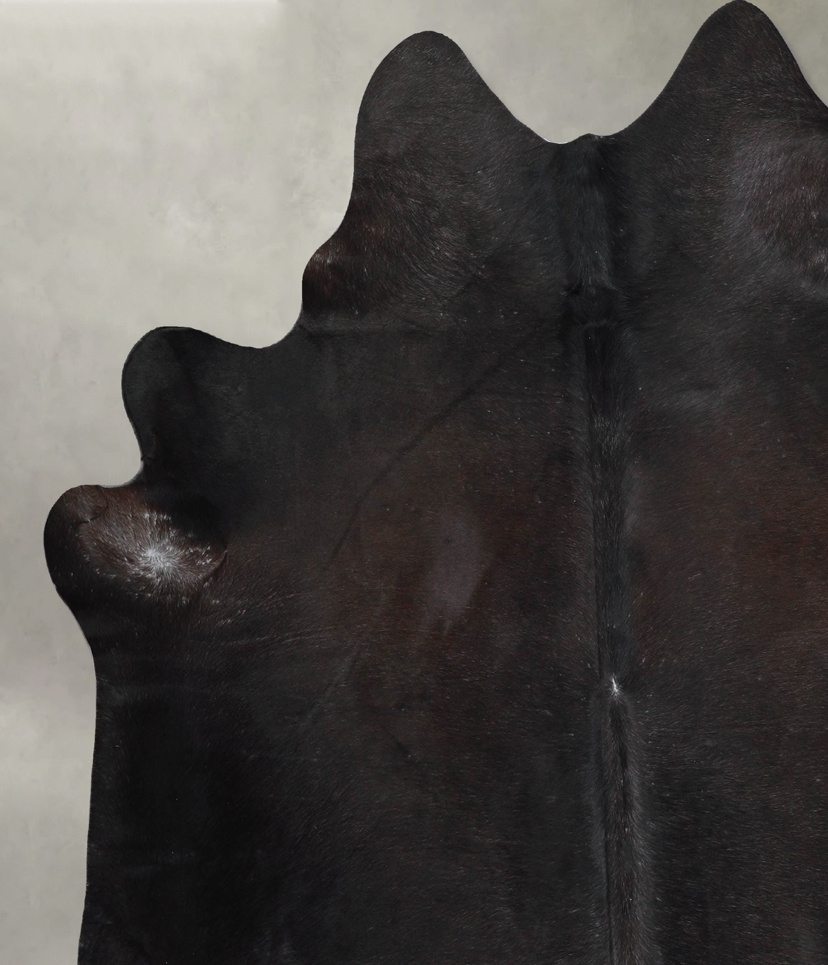 Solid Black X-Large Brazilian Cowhide Rug 7'1"H x 6'6"W #A54188 by Hudson Hides