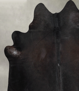 Solid Black X-Large Brazilian Cowhide Rug 7'1"H x 6'6"W #A54188 by Hudson Hides