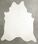 Solid White XX-Large Brazilian Cowhide Rug 8'2"H x 7'2"W #A54192 by Hudson Hides