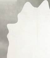 Solid White XX-Large Brazilian Cowhide Rug 8'2"H x 7'2"W #A54192 by Hudson Hides