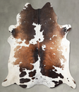 Chocolate and White XX-Large Brazilian Cowhide Rug 7'5"H x 7'1"W #A54200 by Hudson Hides